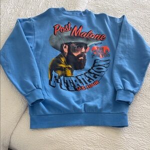 Post Malone Blue Graphic Crewneck Sweater